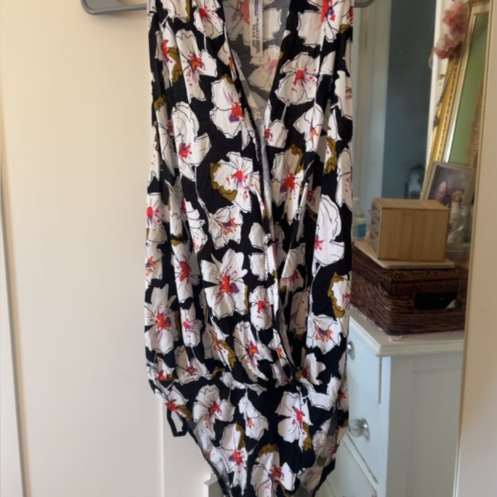 We the free Floral Wrap bodysuit